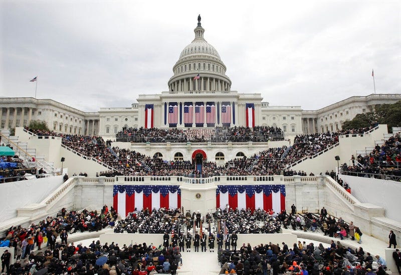 FILE - In this Jan. 20, 2017 file photo, President Donald Trump delivers his inaugural address after being sworn in as the 45th president of the United States during the 58th Presidential Inauguration at the U.S. Capitol in Washington.