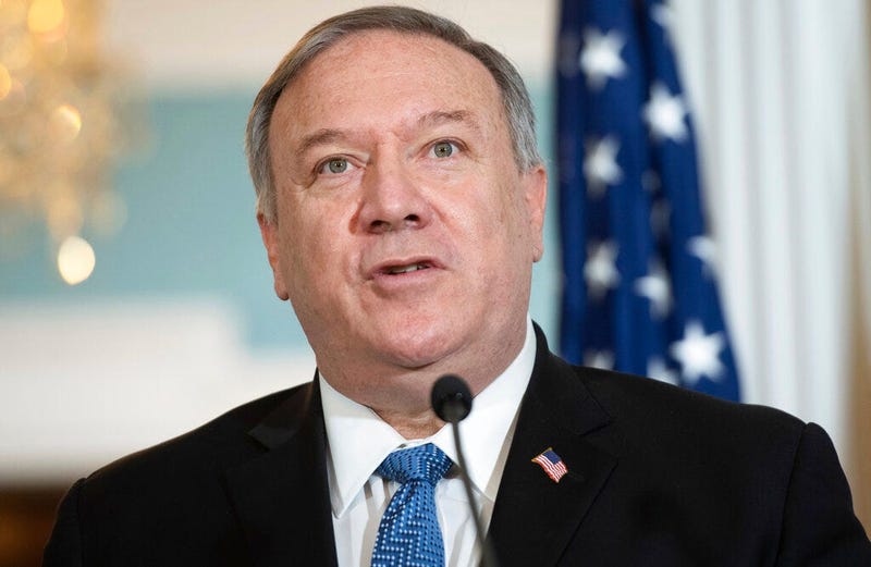 Secretary of State Mike Pompeo speaks to the media prior to meeting with Kuwaiti Foreign Minister Sheikh Ahmad Nasser Al-Mohammad Al-Sabah at the State Department in Washington.