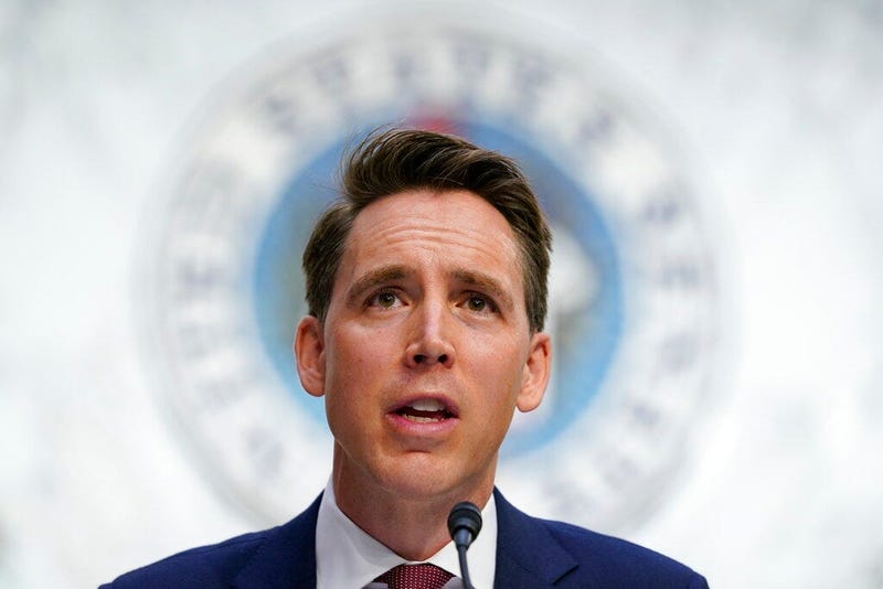 In this Oct. 12, 2020, file photo Sen. Josh Hawley, R-Mo., speaks during a confirmation hearing for Supreme Court nominee Amy Coney Barrett. (AP Photo/Susan Walsh, Pool, File)