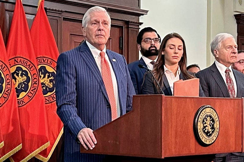 Nassau County Executive Bruce Blakeman speaks during a news conference in Mineola, N.Y., March 6, 2024