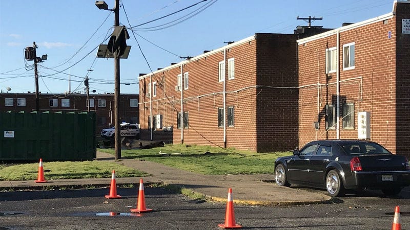 Twenty Camden families were forced out of their apartment building when winds ripped part of the roof off.