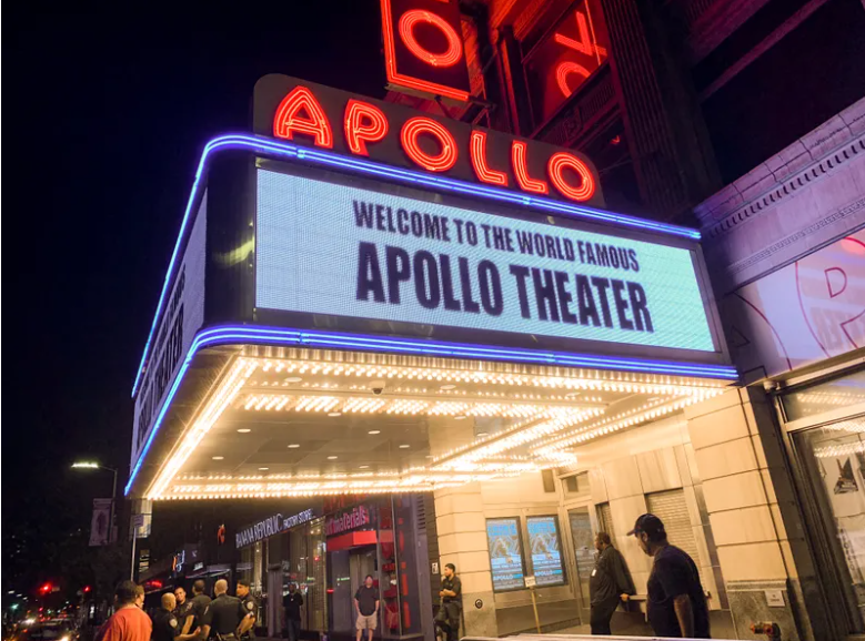 A view outside The Apollo Theater.