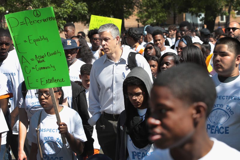 Arne Duncan at anti-violence march