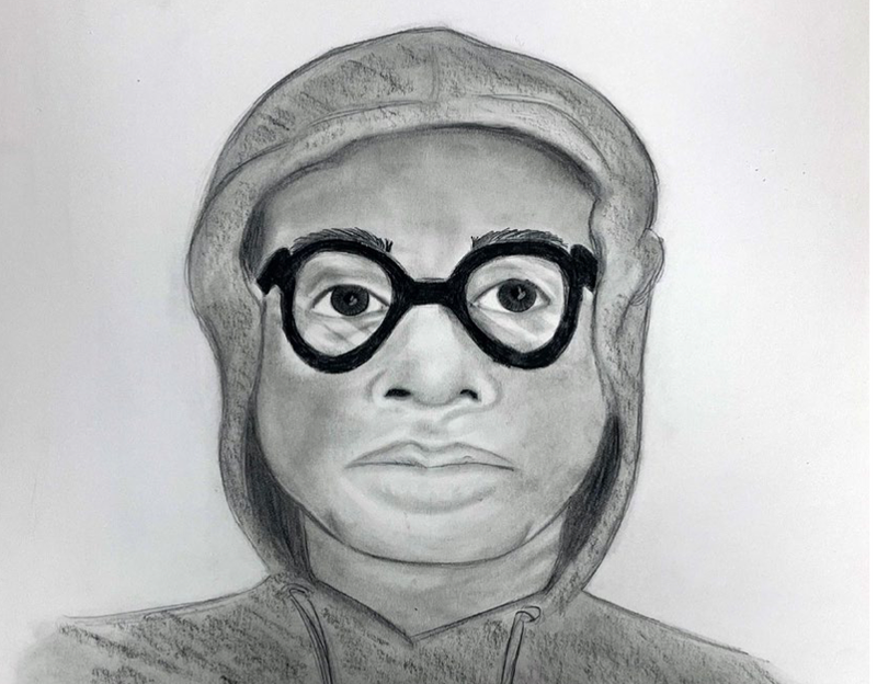 sketch of hooded suspect