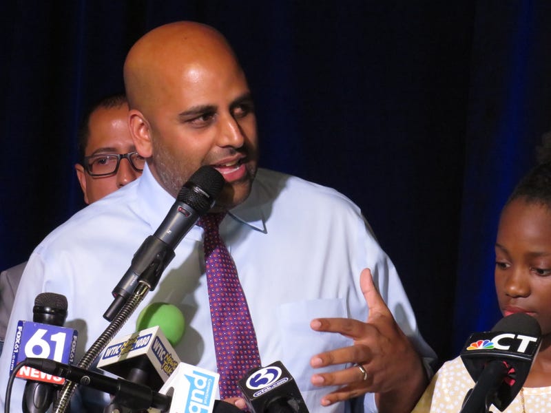 Hartford Mayor-elect Arunan Arulampalam, declaring victory in the mayor's race, 11/7/23