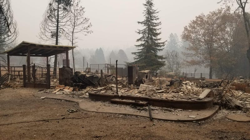 Burned home in Paradise from CalFire map