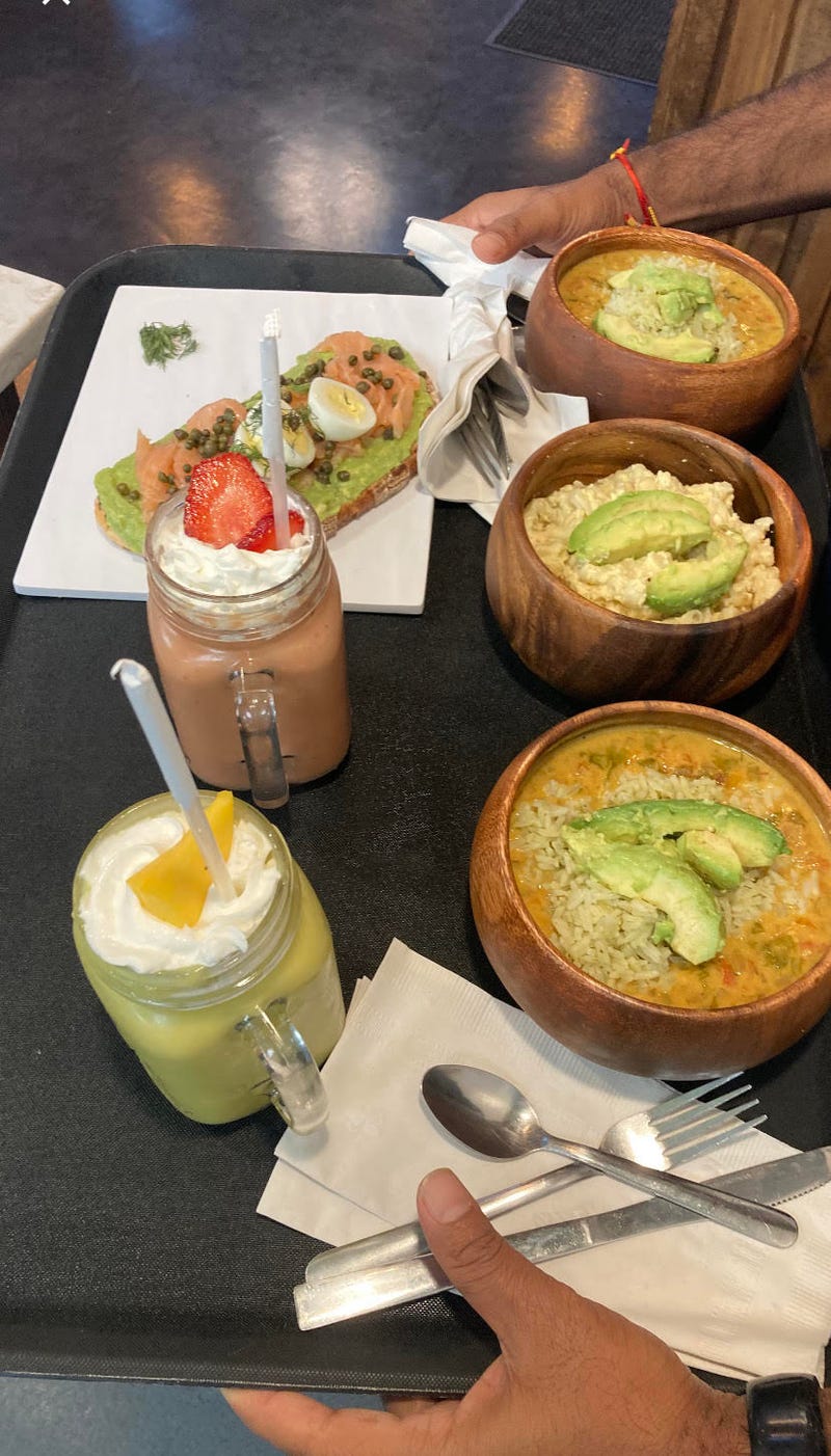 Avocado mango smoothie, avocado chicken curry, and avocado mac and cheese