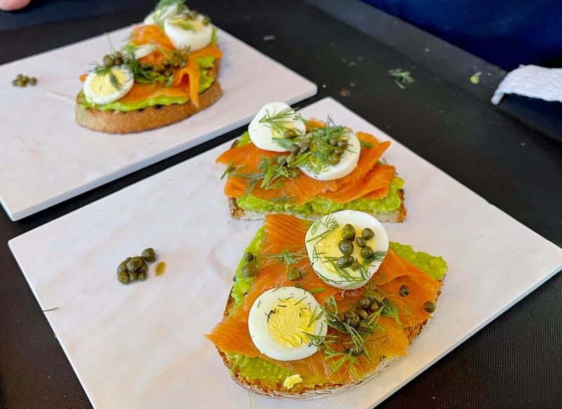Avocado smoked salmon dill toast