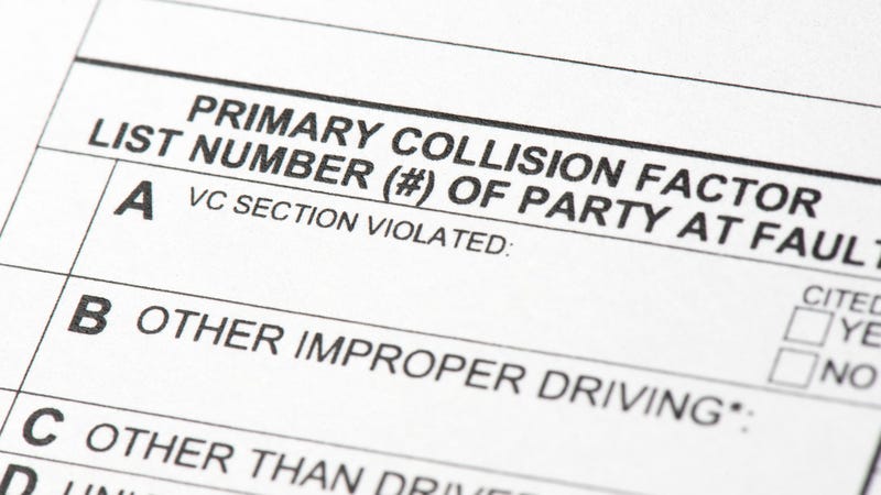 Traffic collision report - stock photo