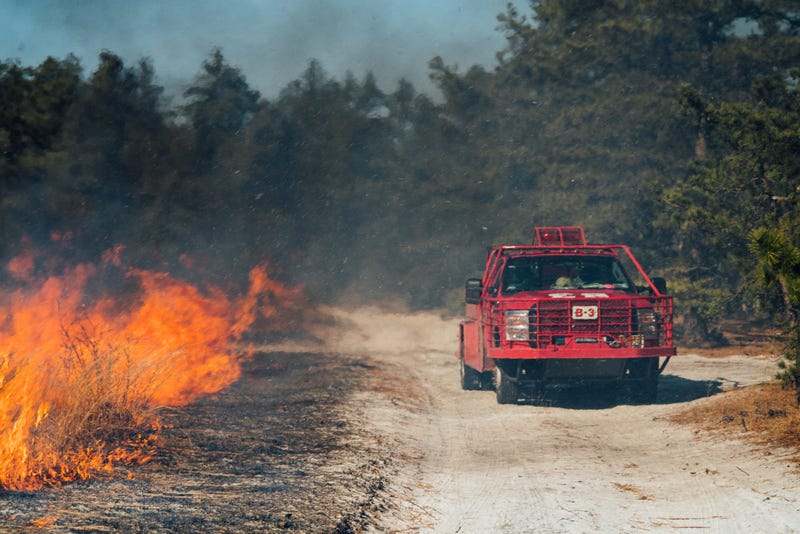 Department of Environmental Protection agents perform a prescribed burn in 2019, to clear combustible materials that could start a wildfire.