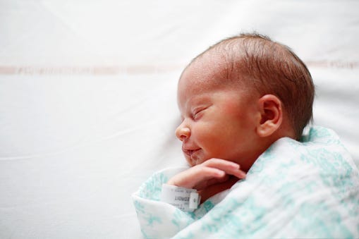 Newborn Baby, Outside, Face Mask, Husband, Wife