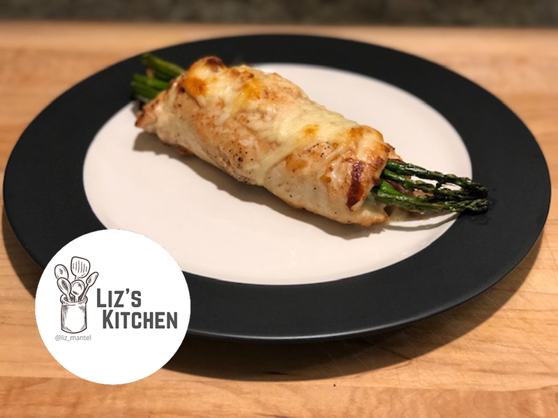 Cheesy Bacon & Asparagus Roll-Up Chicken
