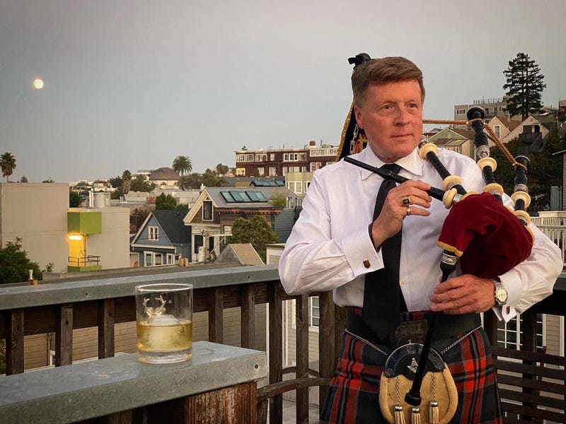 Hal Wilkes is an avid anglophile and longtime bagpiper.