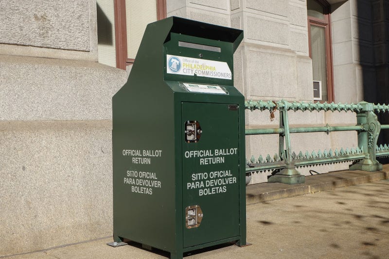 Official ballot return in Center City, Philadelphia.