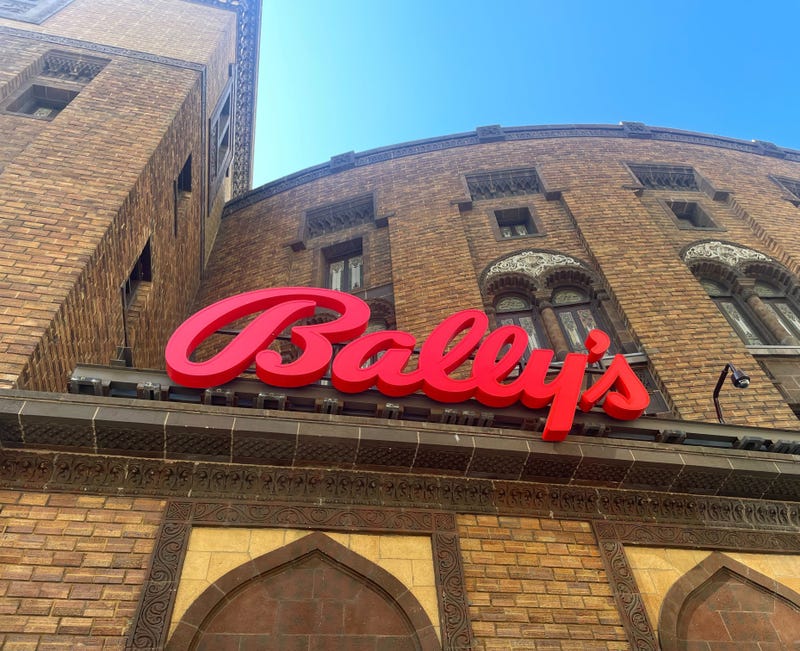 Bally's sign at temporary Chicago casino