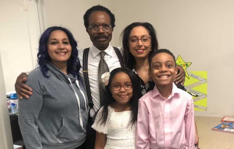 David Balogun (right) with his parents, Henry and Ronya (rear), along with his aunt (left) and cousin (front center).