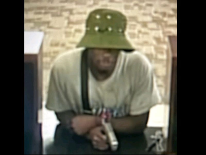 surveillance image of bank robber