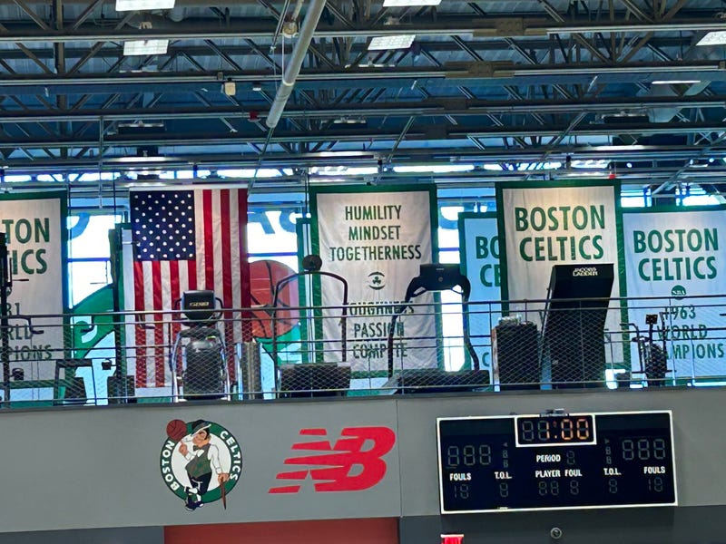 The banner of principles that hangs at the Celtics' practice facility