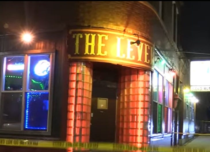 crime tape outside The Levee