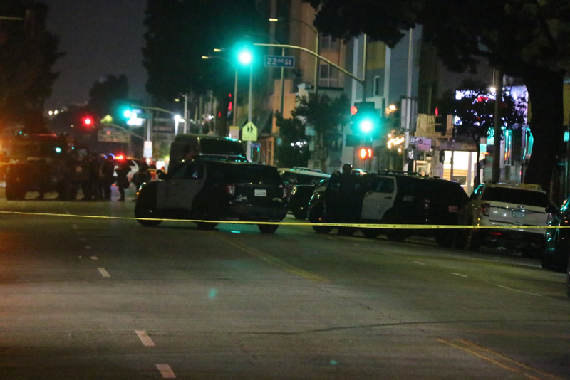 police cars in street