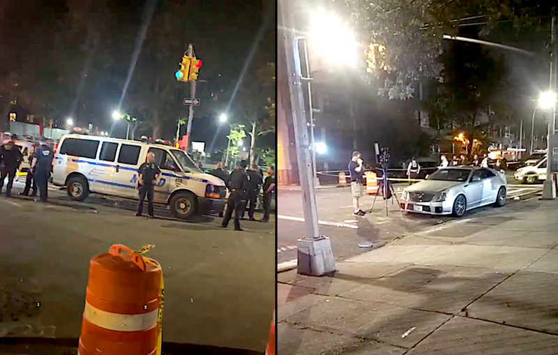Two men were shot at a basketball court in the Jackson Houses in Melrose on Monday night