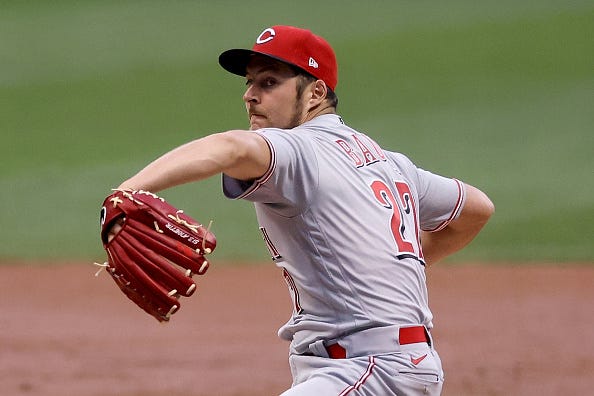 Trevor Bauer pitches for the Cincinnati Reds