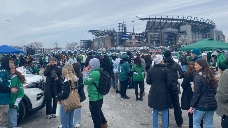 Eagles fans swarmed around Lincoln Financial Field, everyone wanting to be close to the action, if not actually in the stadium.