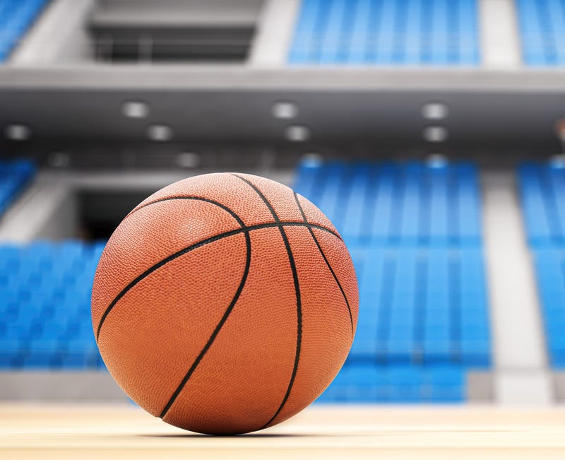 basketball on court
