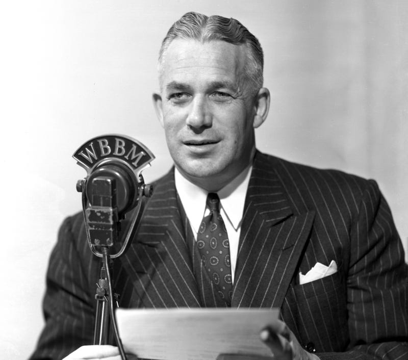 Norman Ross at old WBBM mic