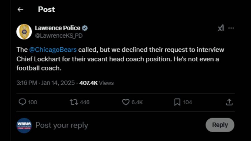 Lawrence, Kansas Police Department social media post