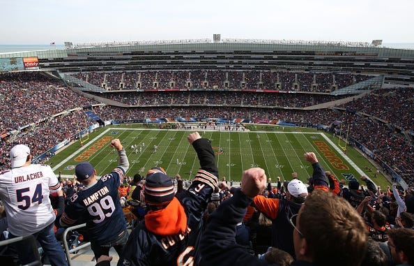 bears fan, chicago bears, solider field, stadium, football