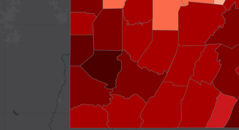 Southwest PA coronavirus map