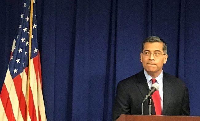 State Attorney General Xavier Becerra announces on March 5, 2019 that he will not file charges against two Sacramento police officers who fatally shot Stephon Clark.