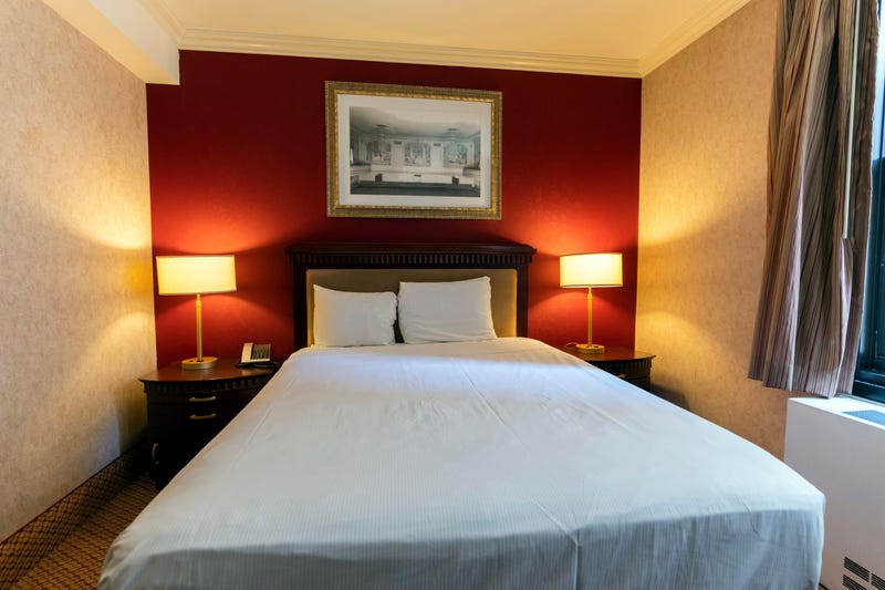 One of the bedrooms that will be used for families with children at the hotel.