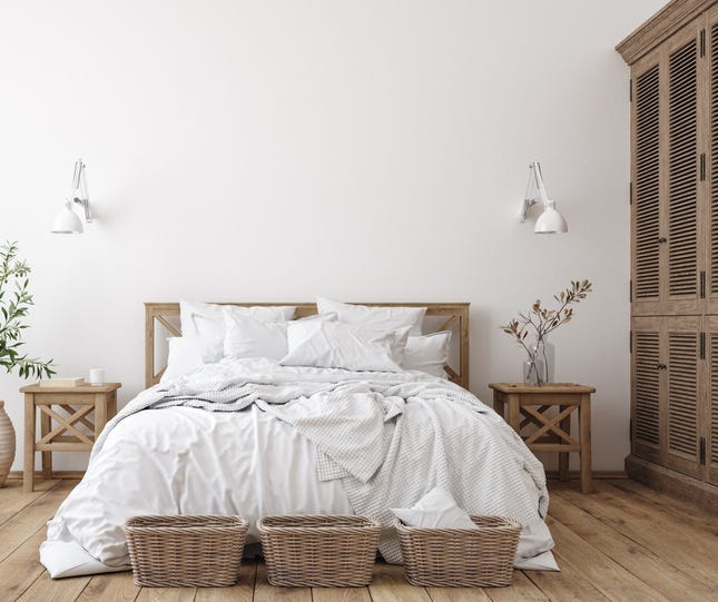 picture of bedroom with messy bed