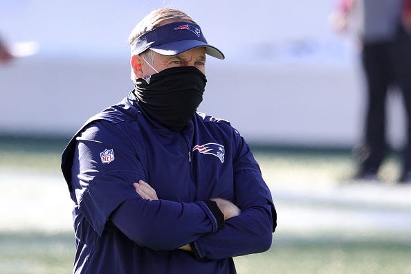 Bill Belichick before a Patriots game. 