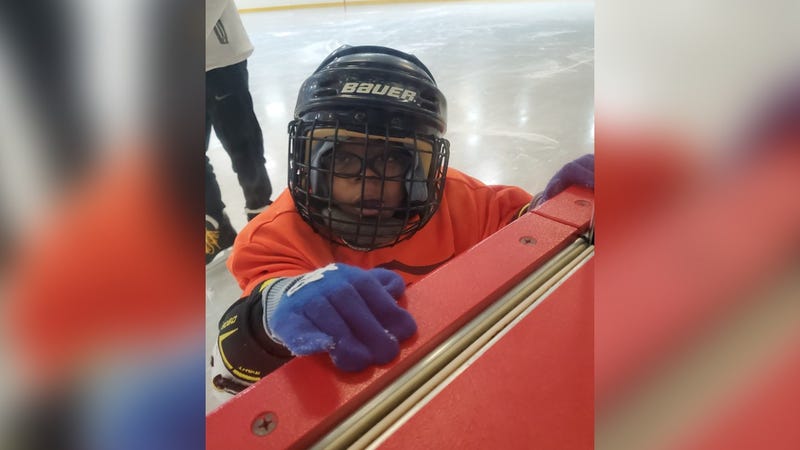 Benjamin at hockey practice.