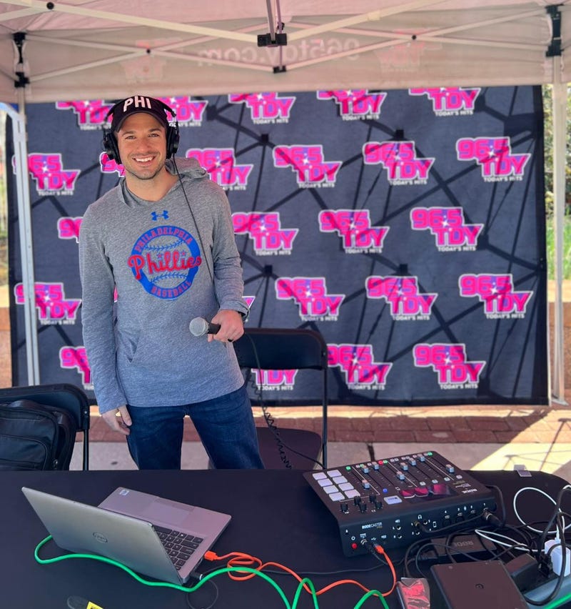 Bennett broadcasting live from Citizens Bank Park for Phillies Opening Day