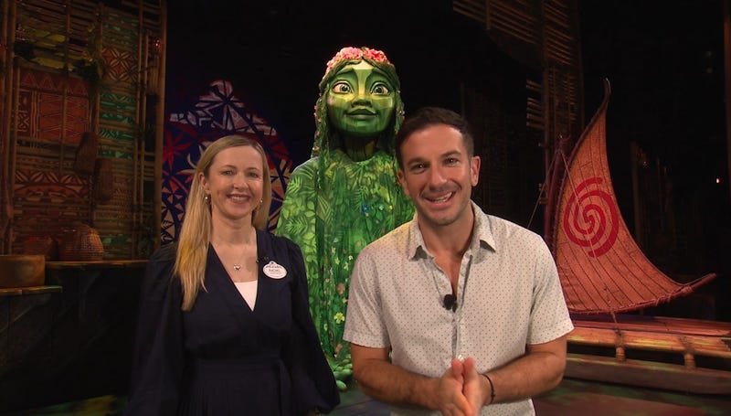 Bennett chats with Rachel on Broadway-Style Entertainment Aboard the Disney Treasure