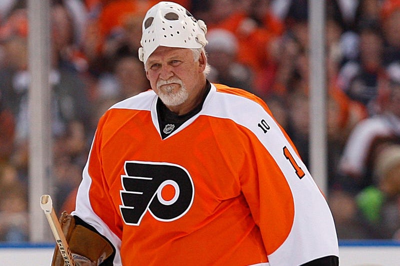 Philadelphia Flyers goalie Bernie Parent is introduced before the start of the Alumni Winter Classic game against the New York Rangers at Citizens Bank Park in Philadelphia, Pennsylvania, Saturday, December 31, 2011.