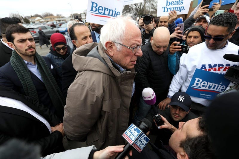 Bernie Sanders in a crowd