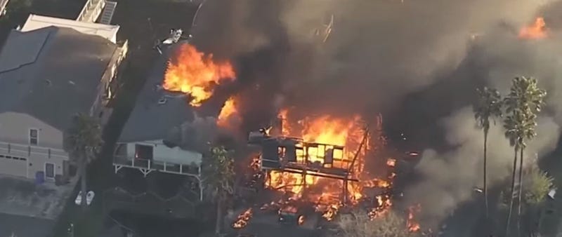 Three homes were damaged by a fire on Bethel Island in eastern Contra Costa County on March 14, 2019.
