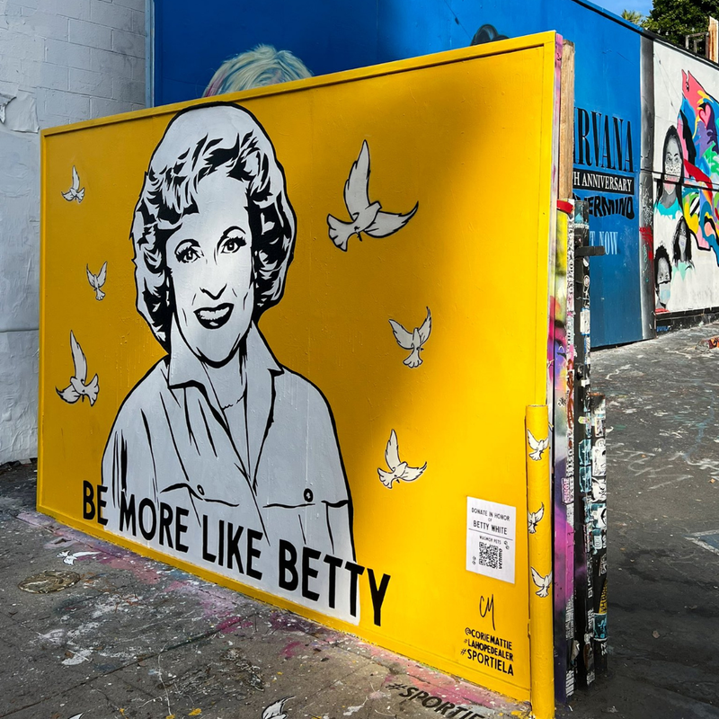 Mural of Betty White Off Melrose and Genesee