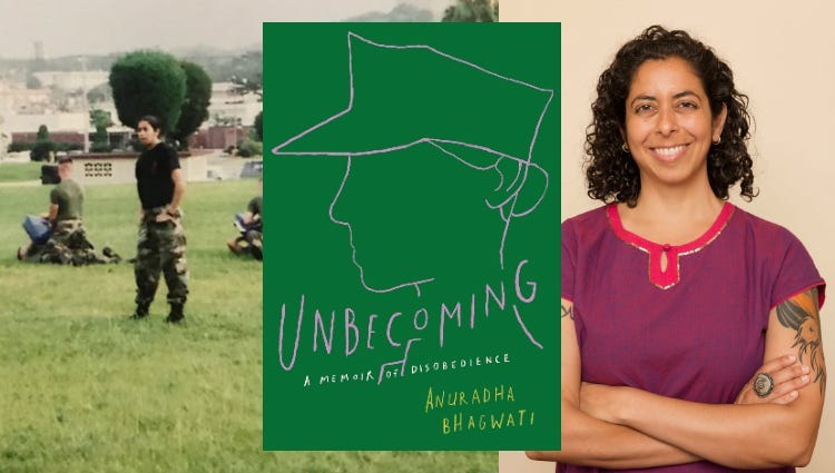 SWAN founder and Marine Corps vet Anuradha Bhagwati is the author of Unbecoming a memoir of dsiobedience