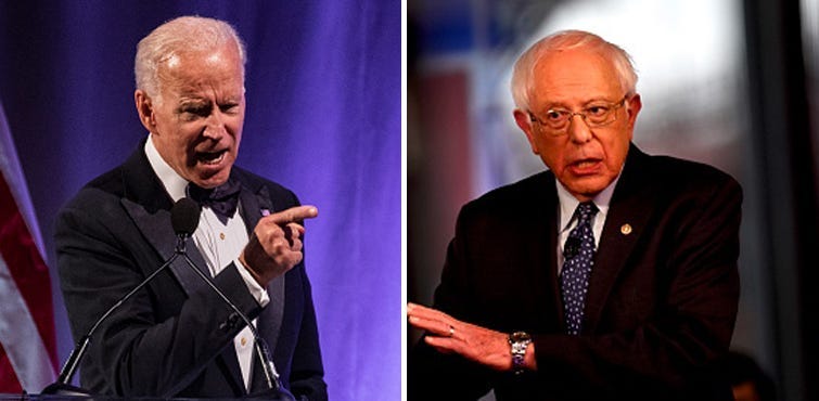 Joe Biden and Bernie Sanders