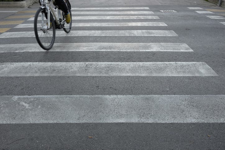 bike in crosswalk
