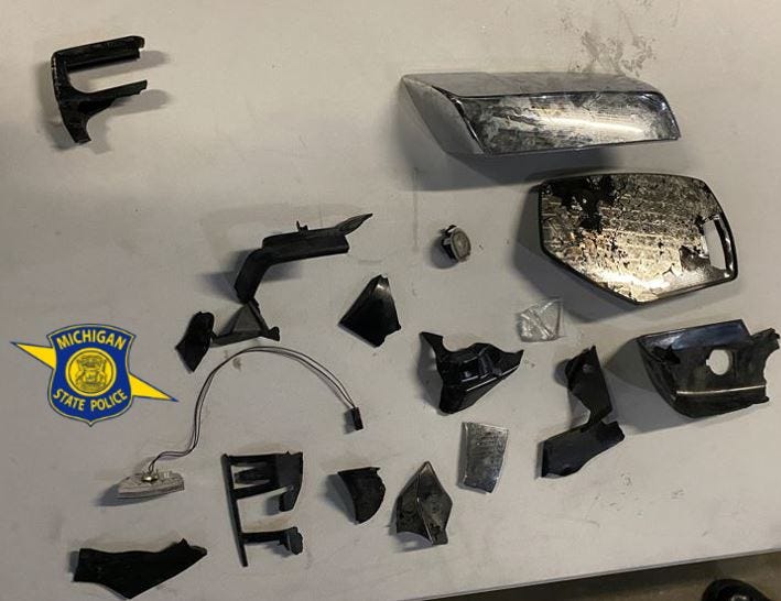 parts of pickup truck that hit man on bike