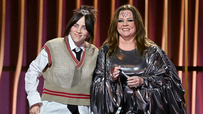 Billie Eilish and Melissa McCarthy speak onstage at the 30th Annual Screen Actors Guild Awards