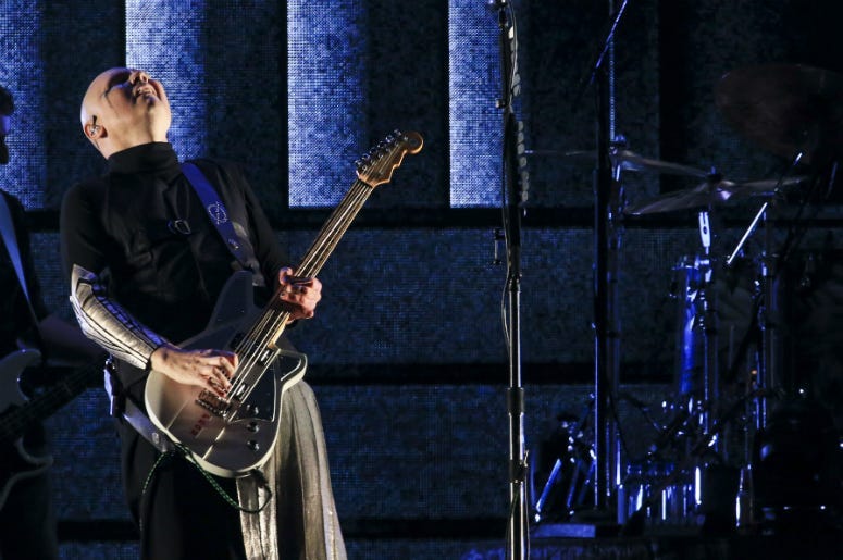 Billy Corgan of the Smashing Pumpkins perform at the Forum on August 30, 2018