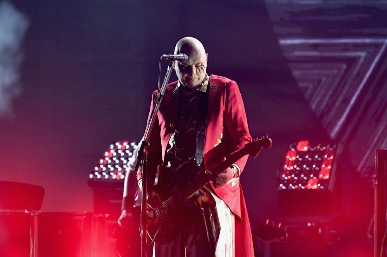 Billy Corgan of the band The Smashing Pumpkins performs on stage